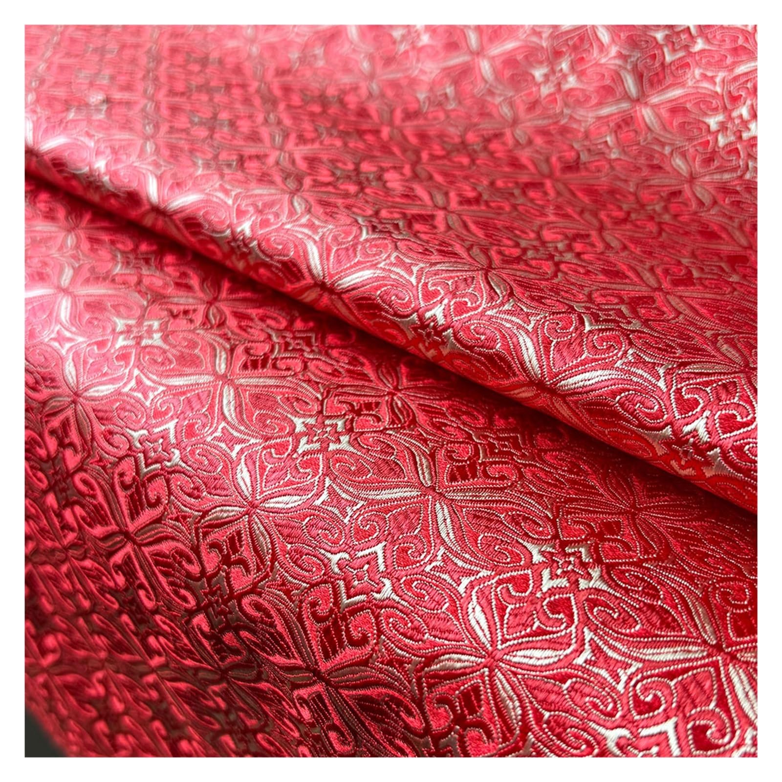 Tela De Satén Tela brocada jacquard con estampado de flores