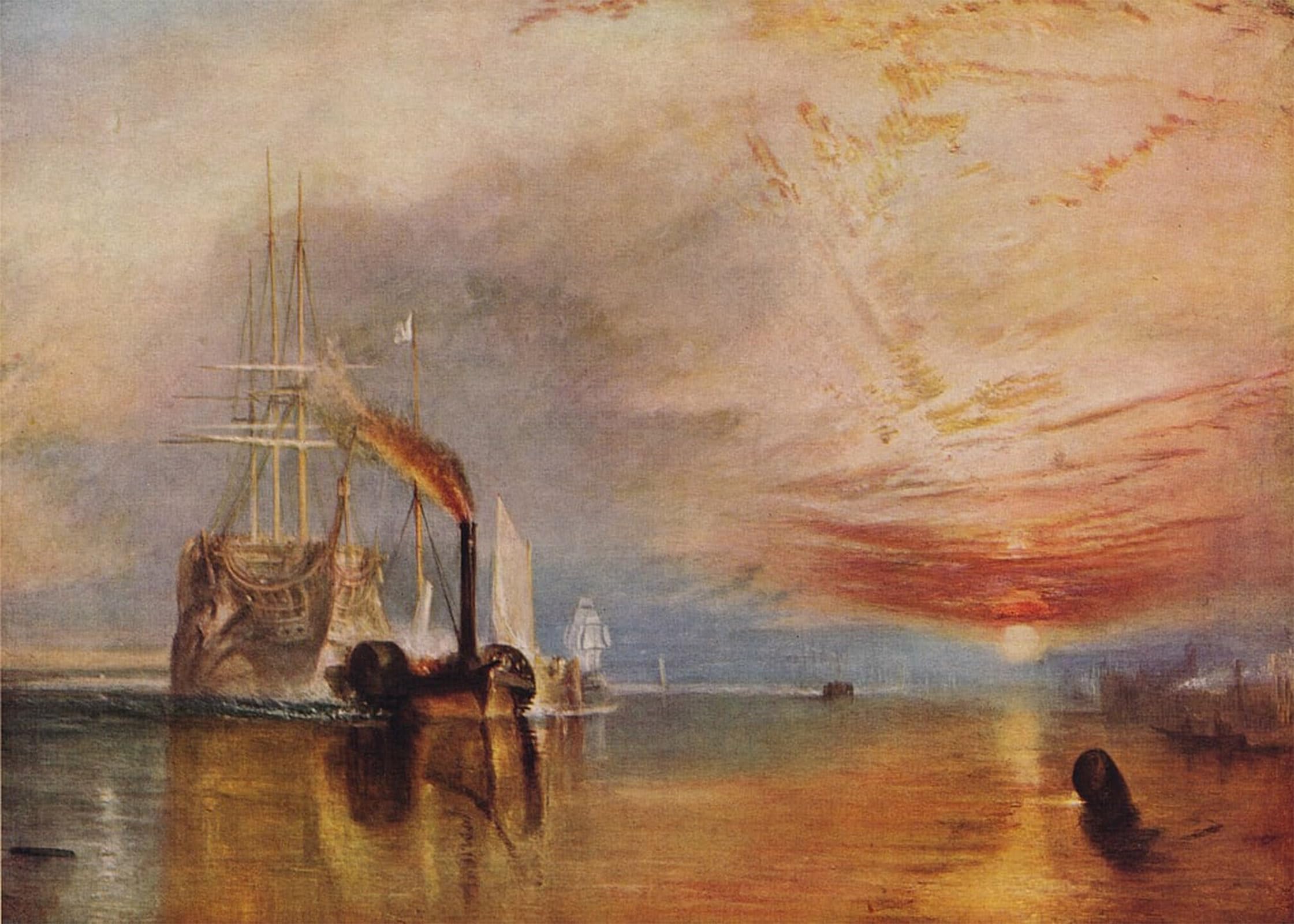 Serendipitp No Frame Abstract Painting Mural Print Picture Wall Decor Painting The Fighting Temeraire By Mallord William Turner Vintage Wall Artwork For Home Decor 60X90cm