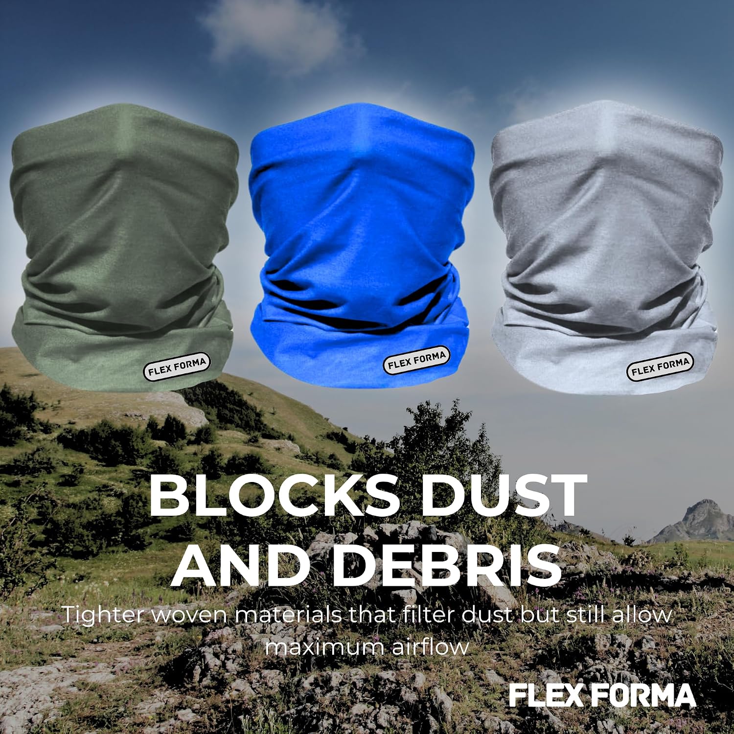 Dust Blocking Neck Gaiters for Men Women Gator Scarf Face Mask Neck Cover Sun Protection Breathable Soft Bandana