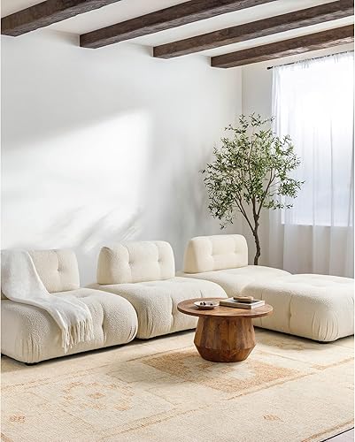 Miniatura 3 de SURYA Becki Owens x Solana - Alfombra de área con medallón de 3 pies 11 pulgadas x 5 pies 7 pulgadas color melocotón