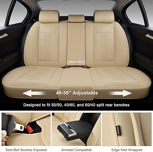 Miniatura 6 de Fundas de asiento delantero, 2 fundas de asiento universales para automóviles, protectores de asiento de automóvil de cuero impermeable con almohada