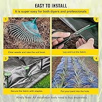 Vista 5 de VEVOR Tela de barrera de malezas, Tela de paisaje tejida resistente de 4x100FT 5.8oz, Barrera de malezas de tela de jardín, Tela de control
