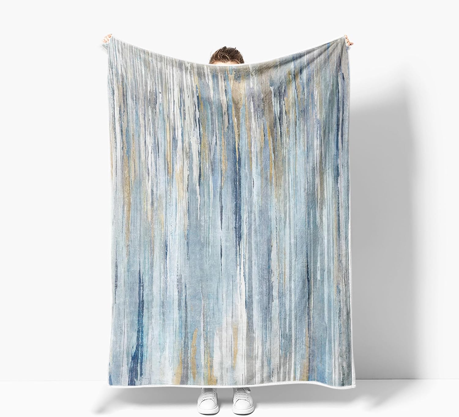 JAWO Throw Blanket, Light Blue Blankets Abstract Soft Blankets for Couch Sofa Bedroom, Morden Blue Cool Colors Blanket for Women Girls Gifts,50X60IN - Image 2