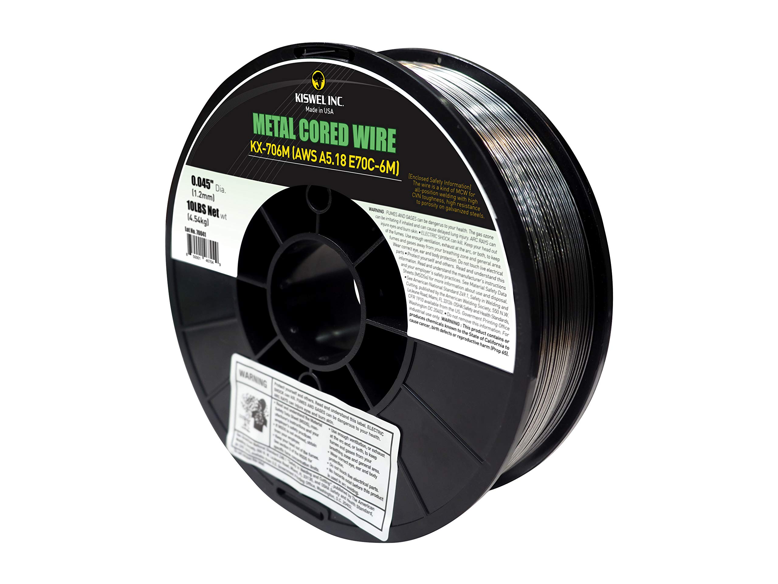 (Made in USA) Kiswel KX-706M E70C-6M .045 in. Dia 10lb. Metal Cored Welding Wire