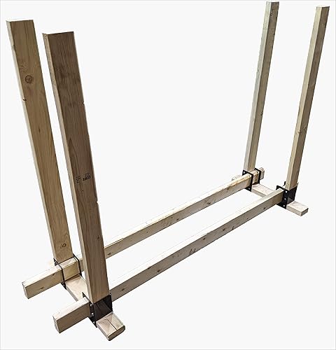 Miniatura 5 de c2M - Kit de soporte de almacenamiento de troncos de leña para exteriores ajustable de ancho y profundidad, resistente y montaje rápido, fabricado
