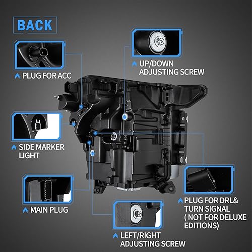 Miniatura 6 de VLAND Faros delanteros LED compatibles con Ford F150 Pickup Trucks 2021 2022 2023 14 generación (no compatible con F-150 Lightning). Conjunto de