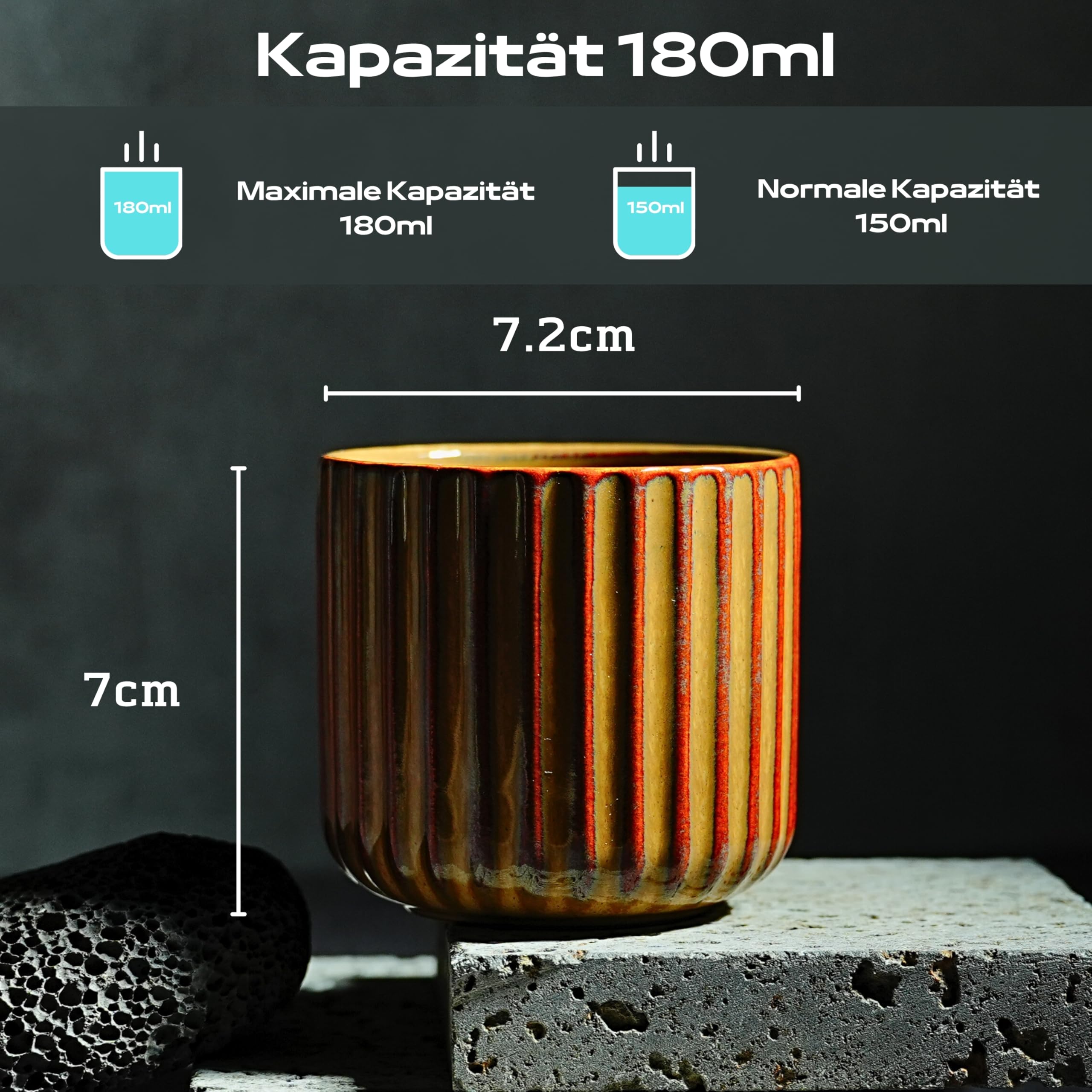 Erkundpresso Espresso Cups, Versatile Coffee Cups for Lungo Tea and Small Americano - Image 3