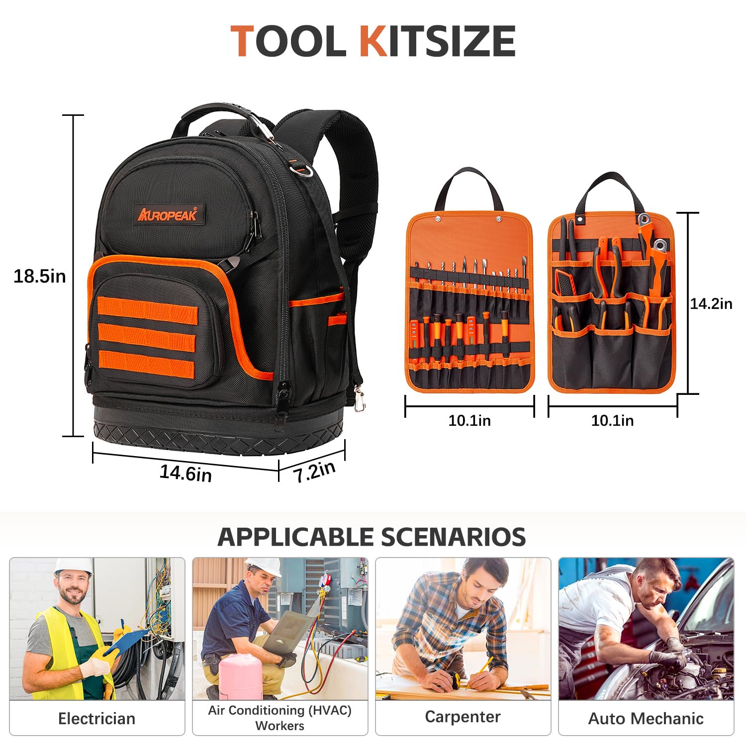 Tool Backpack Airaj Oxford Cloth Heavy Duty Electrician Tool Bag