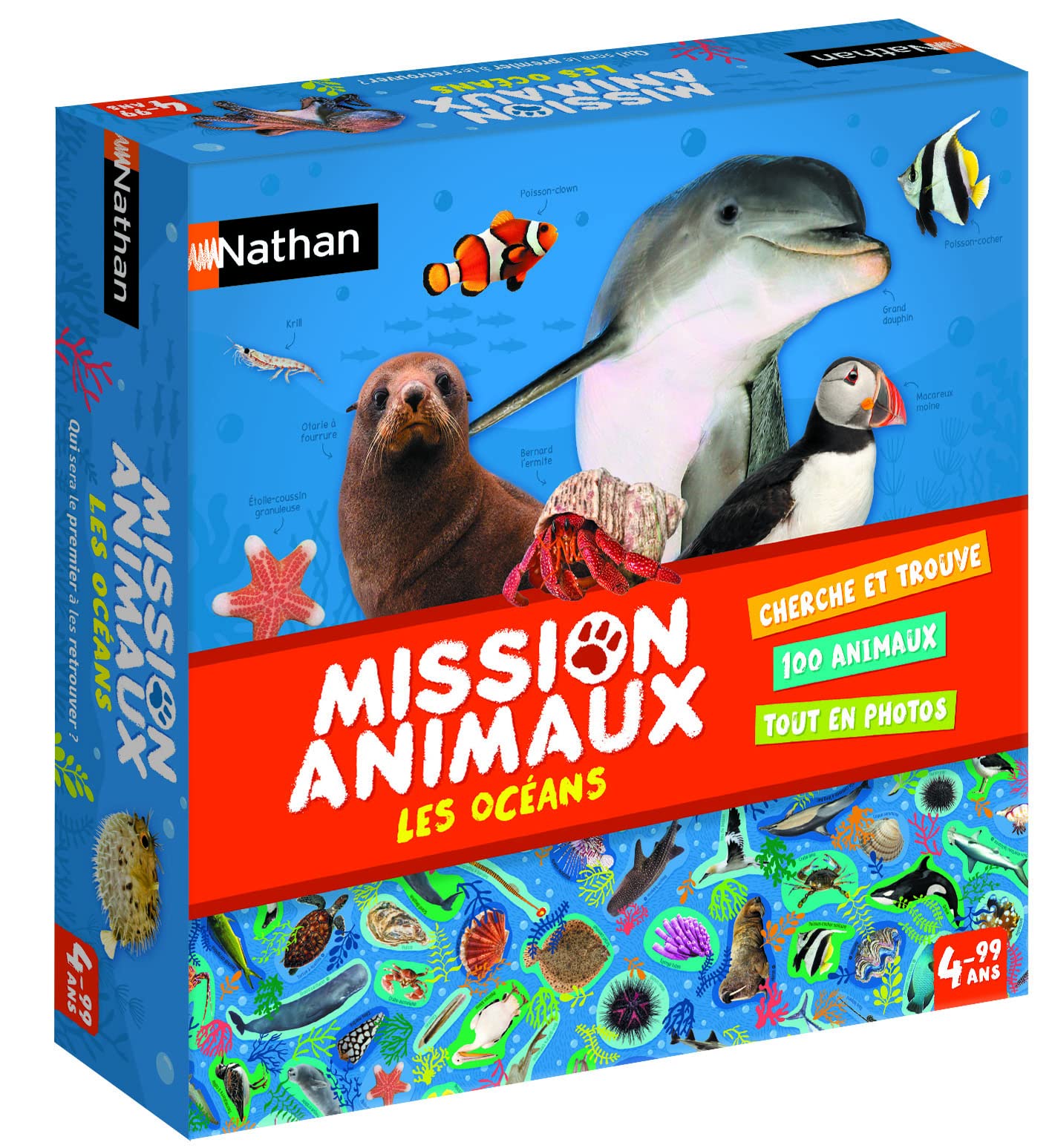 Nathan Nathan - Mission Animaux - Les Océans - Jeu D'Observation pour Enfants - Découvre Les Animaux des Océans - Se Joue en Famille - A Partir de 4 Ans