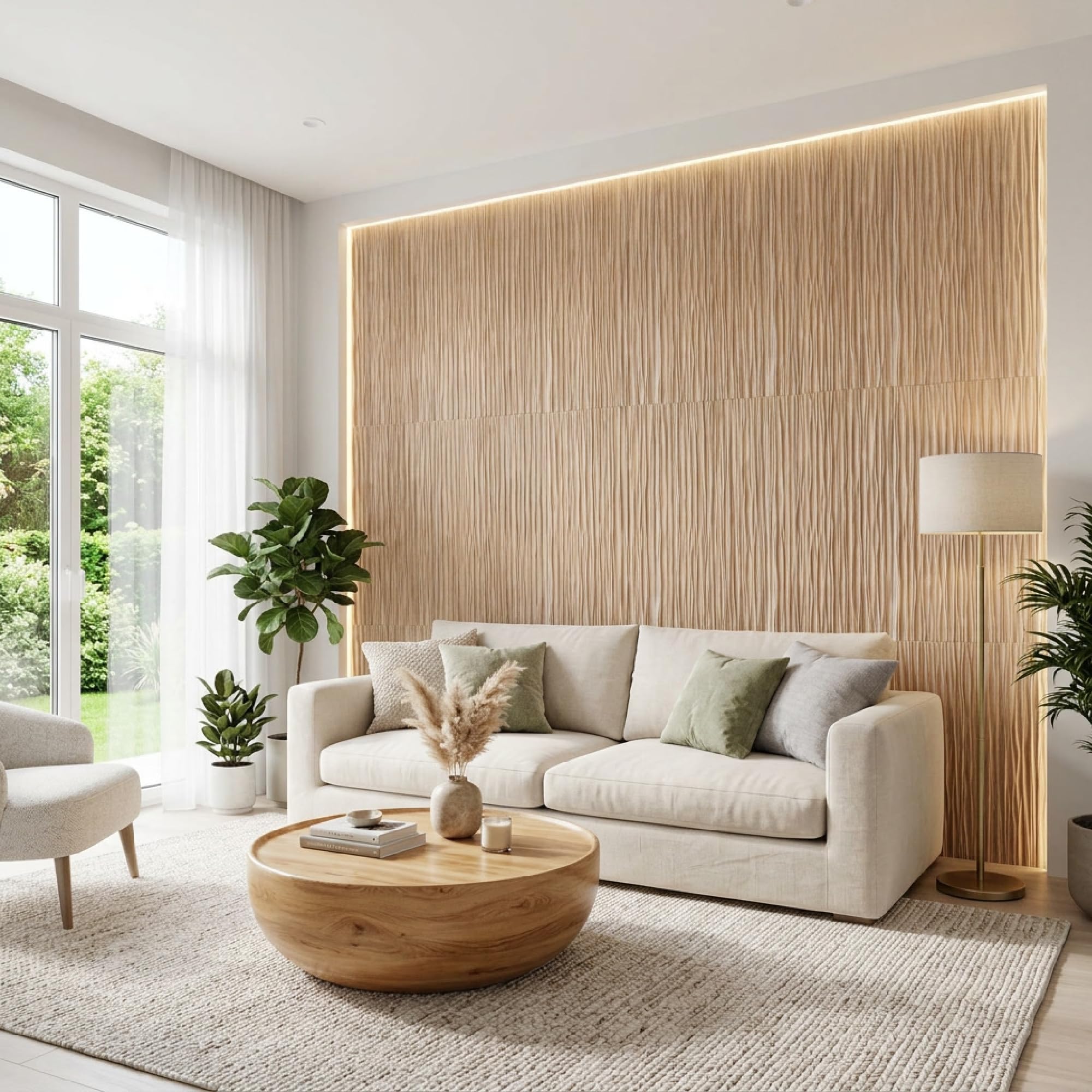 Grace Baltic Panneaux muraux 3D de qualité supérieure - Revêtement mural - Revêtement en PVC - Décoration murale - Autocollants muraux élastiques de 1 mm d'épaisseur (‎Arbre À Cendres)