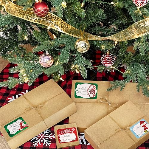 Miniatura 6 de 12 cajas de papel de estraza con tapas para envolver ropa grande y 80 calcomanías de papel de aluminio de aluminio para etiquetas navideñas (tamaño