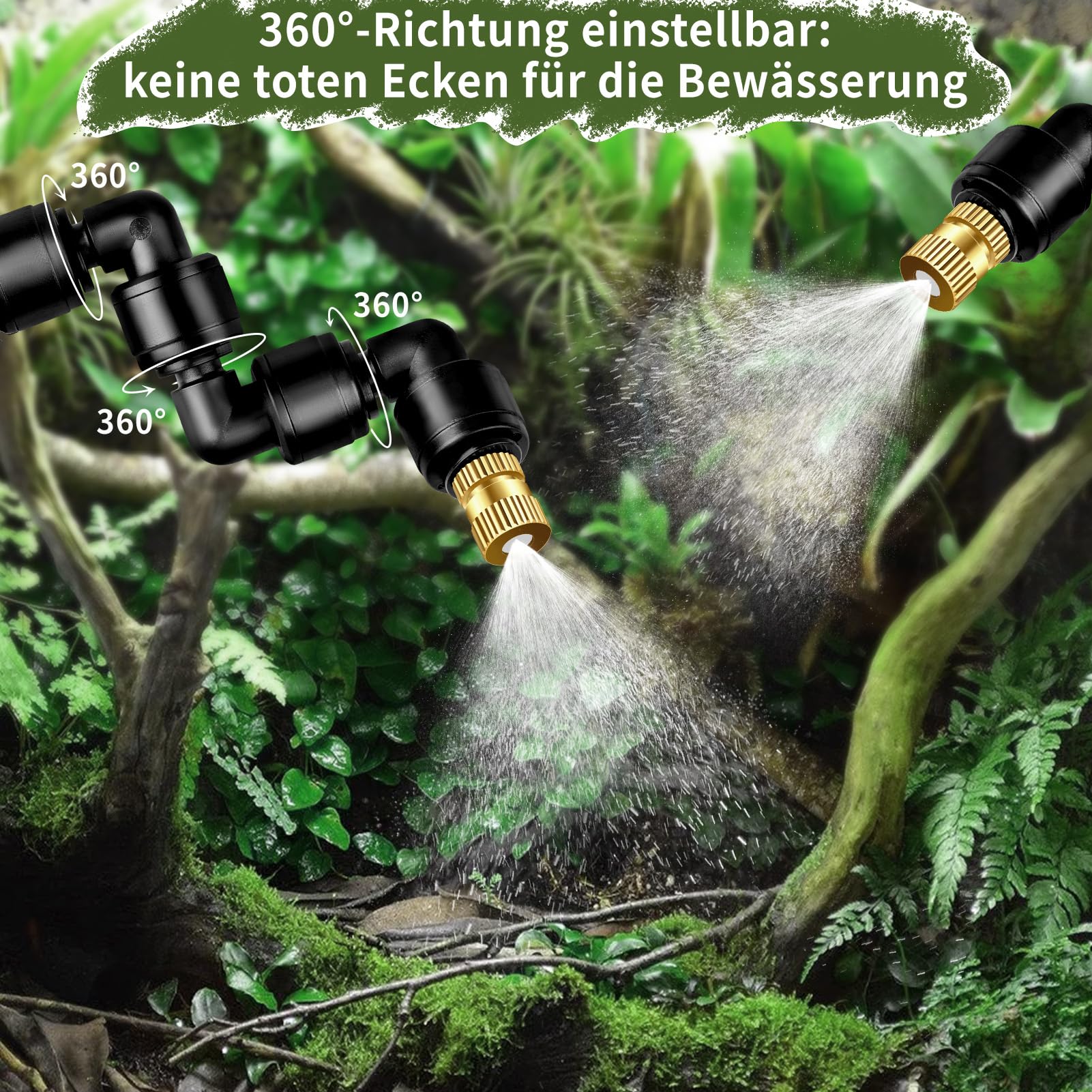Beregnungsanlage Terrarium, Luftbefeuchter Terrarium, Mobiltelefonsteuerung Intelligentes Reptilien Benebelungssystem für Terrarium Luftbefeuchter Präzisionskupferdüse Kann um 360° Gedreht Werden