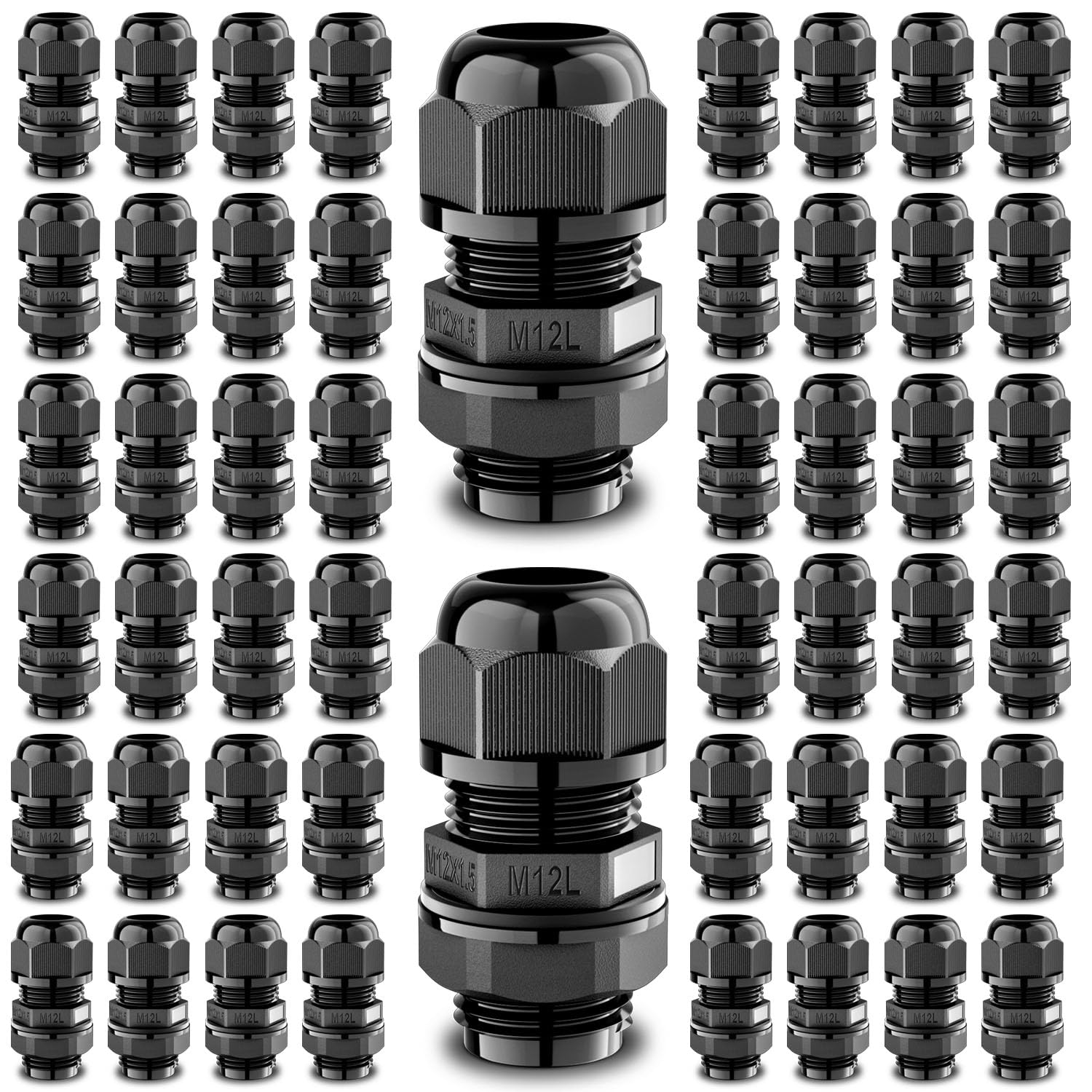 Waterproof Cable Glands - 50 Pack M16L -14
