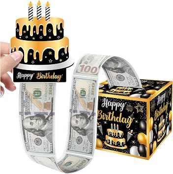 Lemicin Birthday Money Gift Box for Cash Surprise Money Roll Gift Box with Pull Out Card and 50 Transparent Bags DIY Set Funny Ways to Give Money as Gift for Parents Lovers Friends