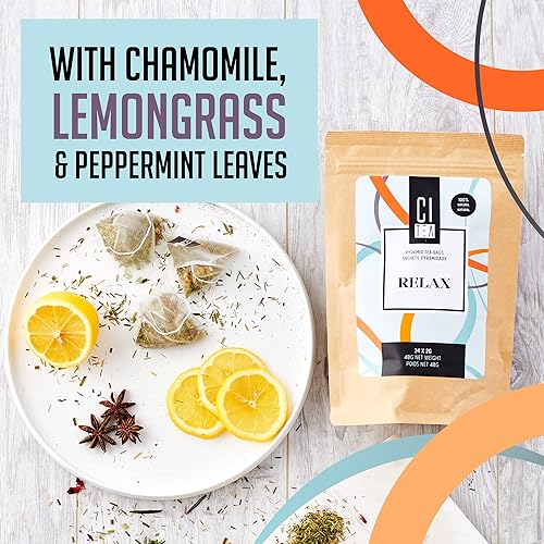 Miniatura 3 de Citea - Té de hierbas relajante, té diario sin cafeína en bolsas de té piramidales cristalinas, 0.07 oz x 24 bolsas de té, 1.69 oz, 2 unidades