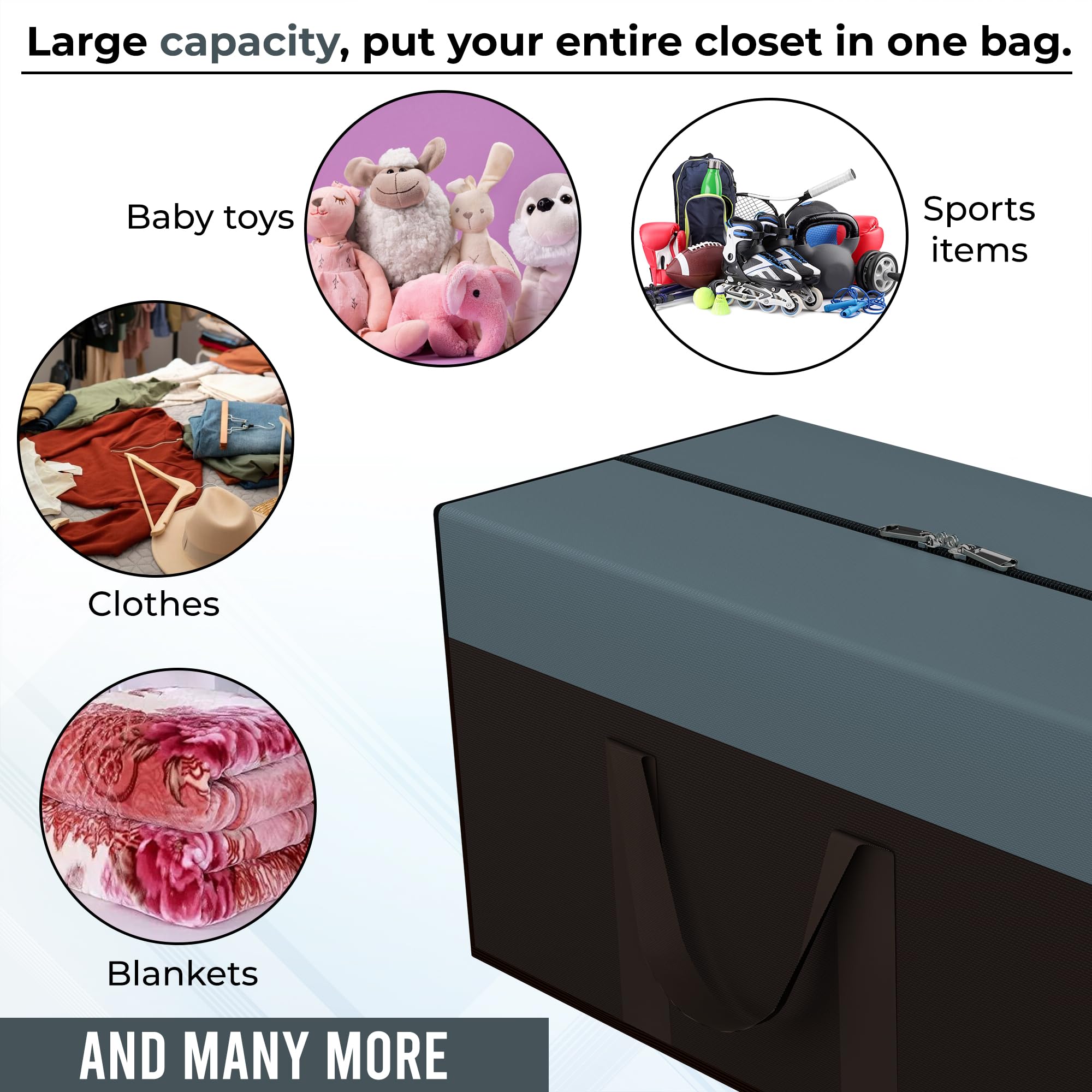 Kuber Industries 4 Stück Aufbewahrungsbeutel | Kleiderschrank-Organizer | Faltbare Stofftasche mit Reißverschluss | Schrank Organizer | Wasserdichte Bettwäsche Tasche | Mittel