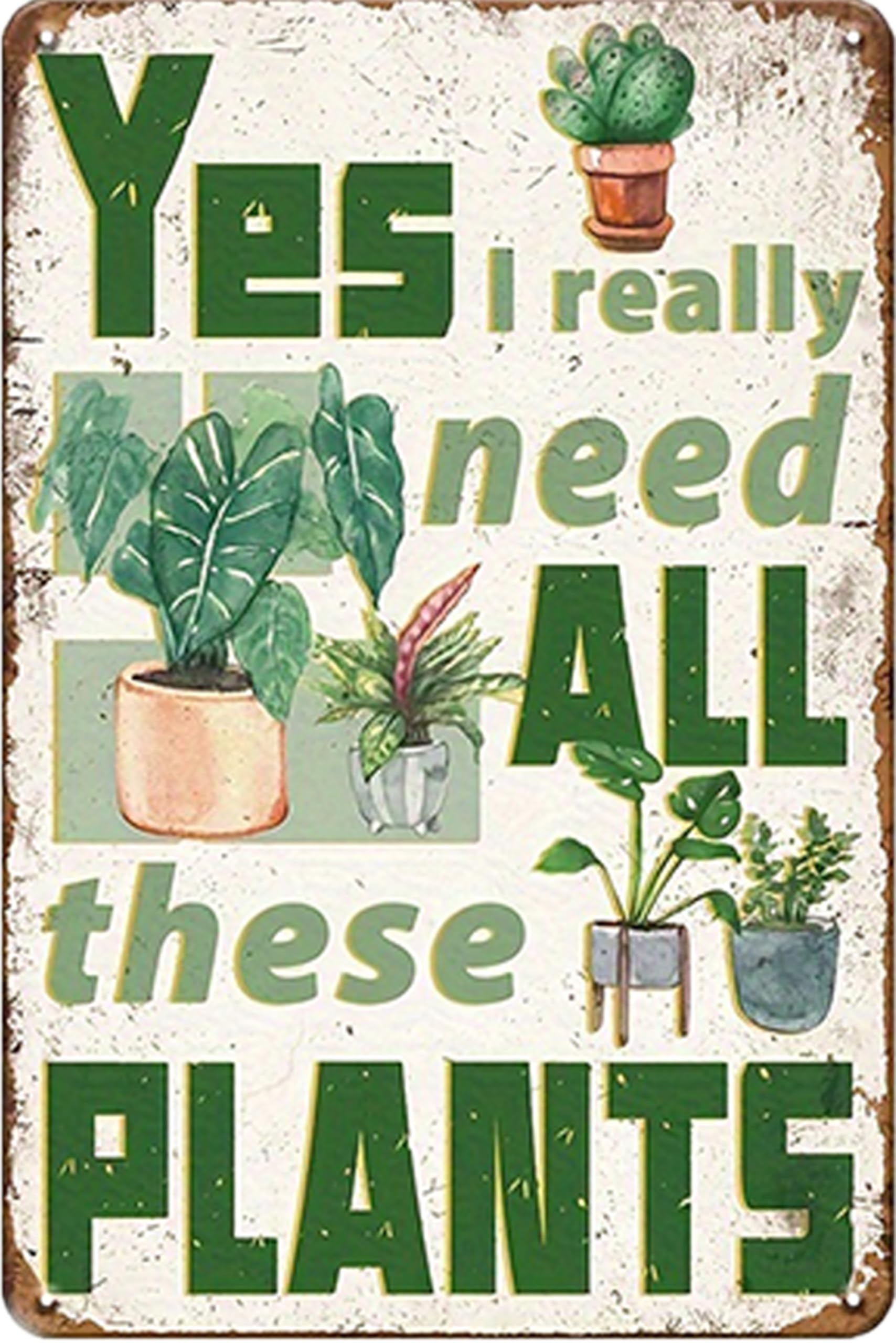 Nianxi Plant Need Sign Vintage Garden Tin Sign,Retro Flower Metal Sign,For Home Greenhouse Yard Outdoor Cottage Bedroom Decor,Gardening Gifts 8X12 Inch (Plant Need Sign)