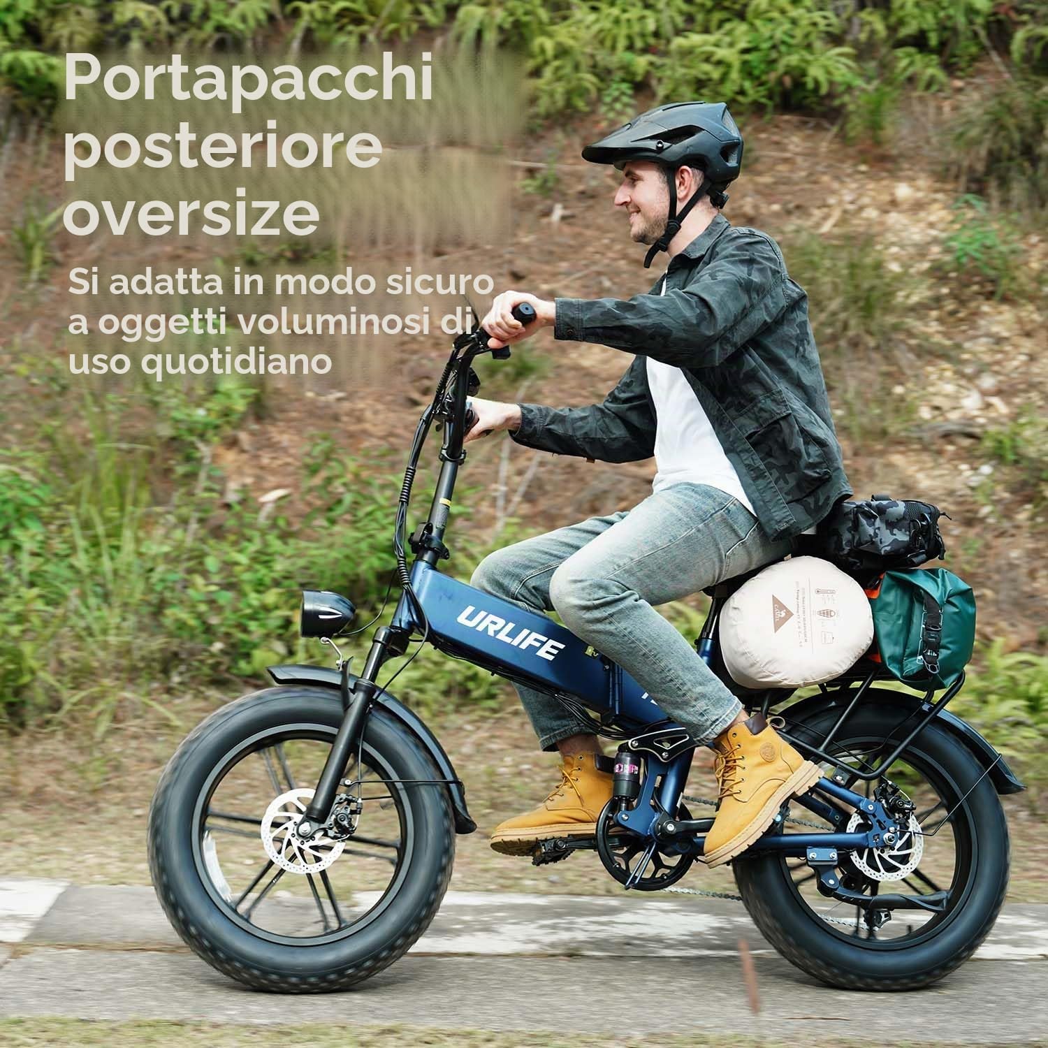 URLIFE Bici Elettrica Pieghevole, 20 * 4" Fat Tire E BIKE Batteria Rimovibile da 48V 13AH, Bicicletta Elettrica Sospensione Completa, 7 Velocità ebike da per Ogni Terreno