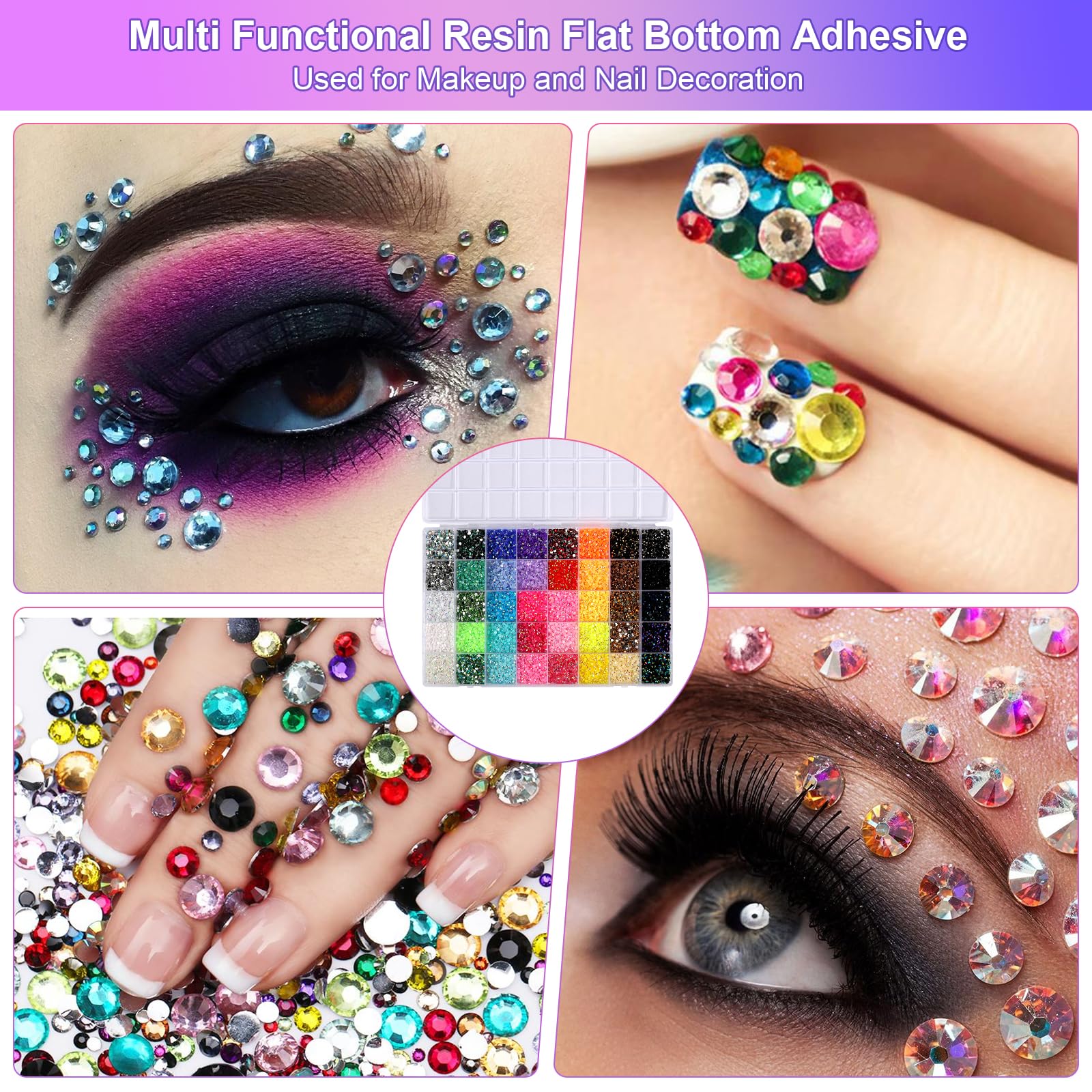 32 000 sztuk kryształków do paznokci 3 mm, Nail Art kamienie stras, płaskie kamienie szlachetne, okrągłe błyszczące kamienie do paznokci z pęsetą i długopisem do punktowania, kamienie do paznokci, DIY
