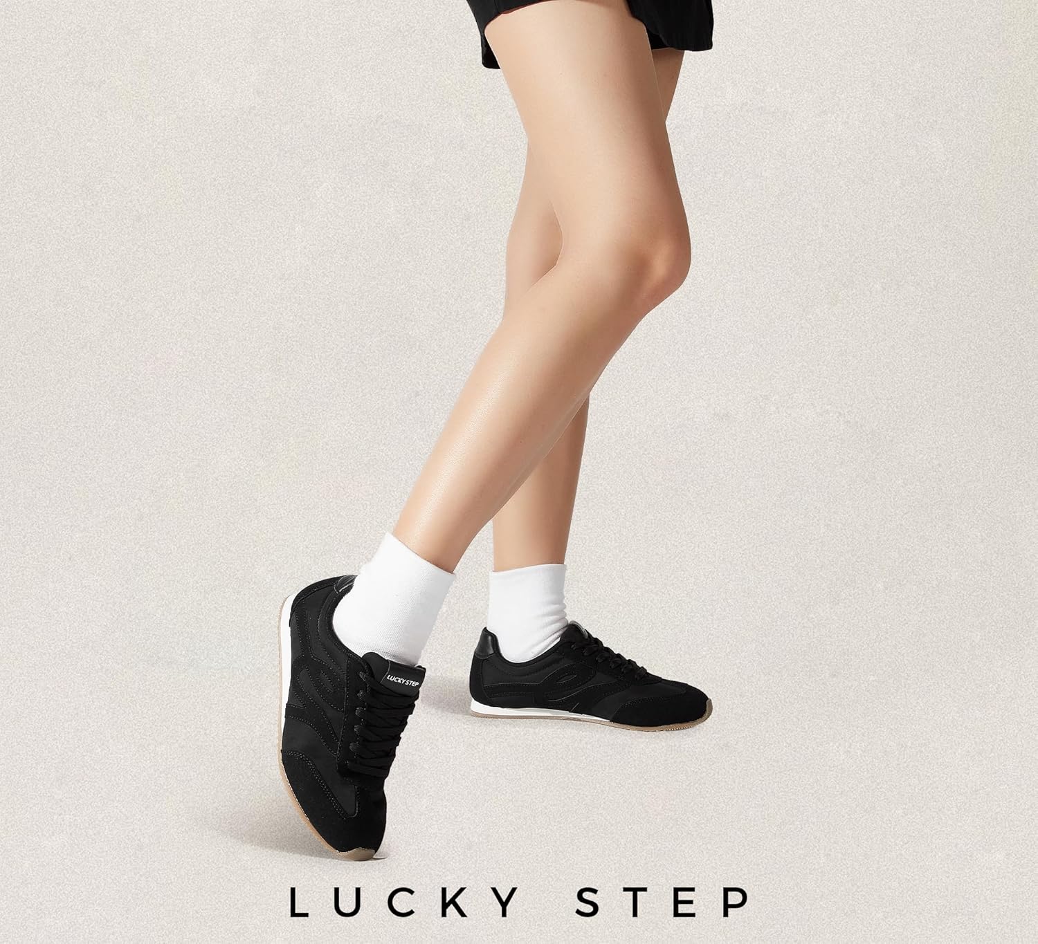 LUCKY STEP Women's Fashion Sneakers Thin Sole Lightweight Retro Athletic Sneakers Casual Lace Up Tennis Shoes Walking Footwear - Image 8