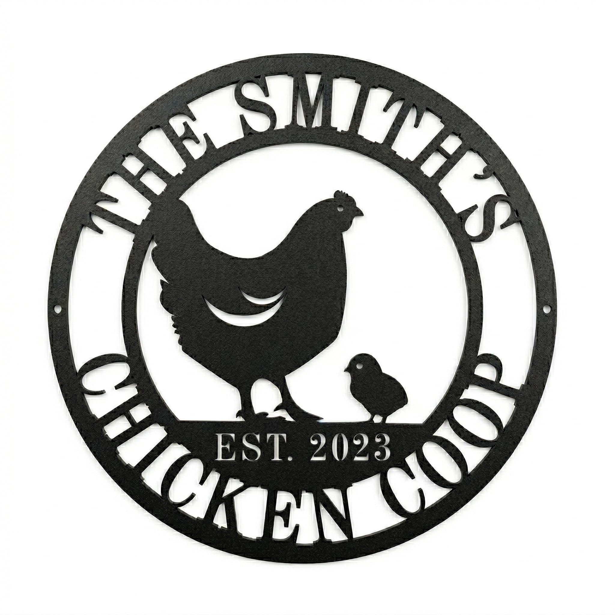 Personalized Metal Chicken Coop Sign - Custom Hen Name Decor,Funny Farmhouse Decor & Hen House Accessories - Outdoor Chicken Farm Metal Wall Art