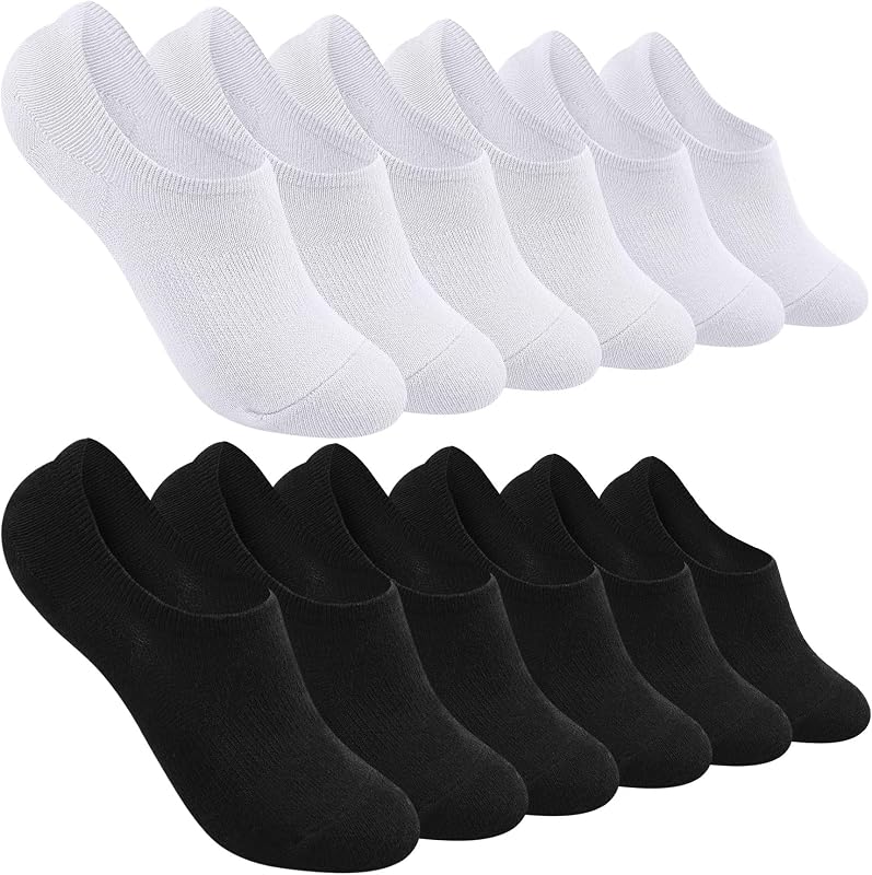 Toes Home No Show Socks Womens, Invisible Cotton Low Cut Footies 6 Pairs | Breathable Non Slip Design, Moisture-wicking, Arch Support, Athletic Ankle Liners, Low profiles Short Sock Fits for Sneakers