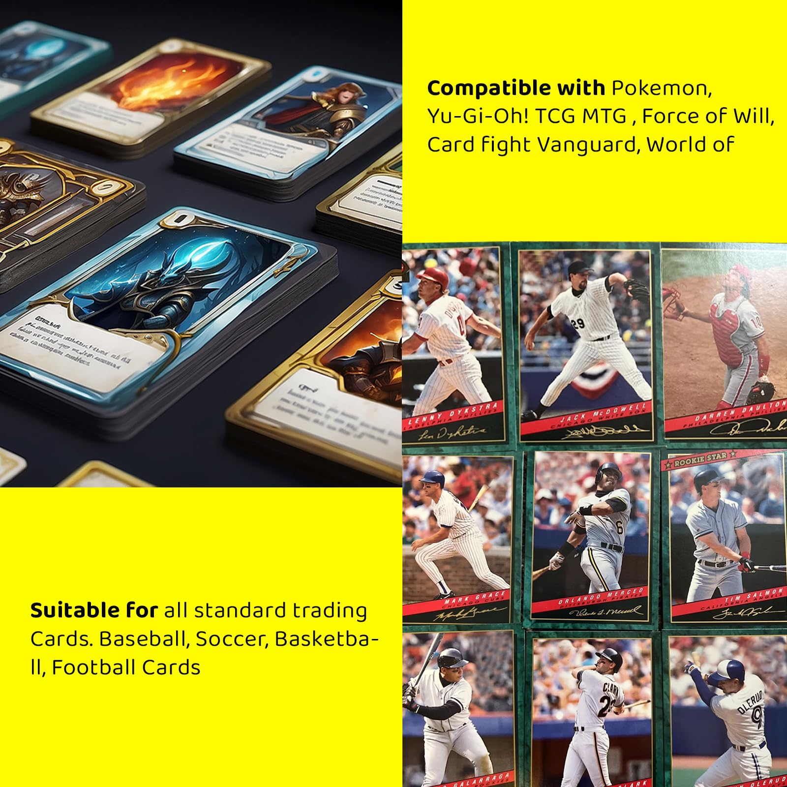 Carpeta de tarjetas con cremallera para 900 tarjetas de intercambio de béisbol, carpeta de tarjetas de 9 bolsillos con fundas extraíbles, regalos para niñas y niños, álbum de tarjetas coleccionables
