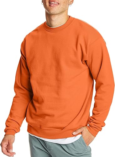 Hanes EcoSmart Sudadera de forro polar, sin botones, para hombre, mezcla de algodón, sudadera con cuello redondo, paquete de1o2