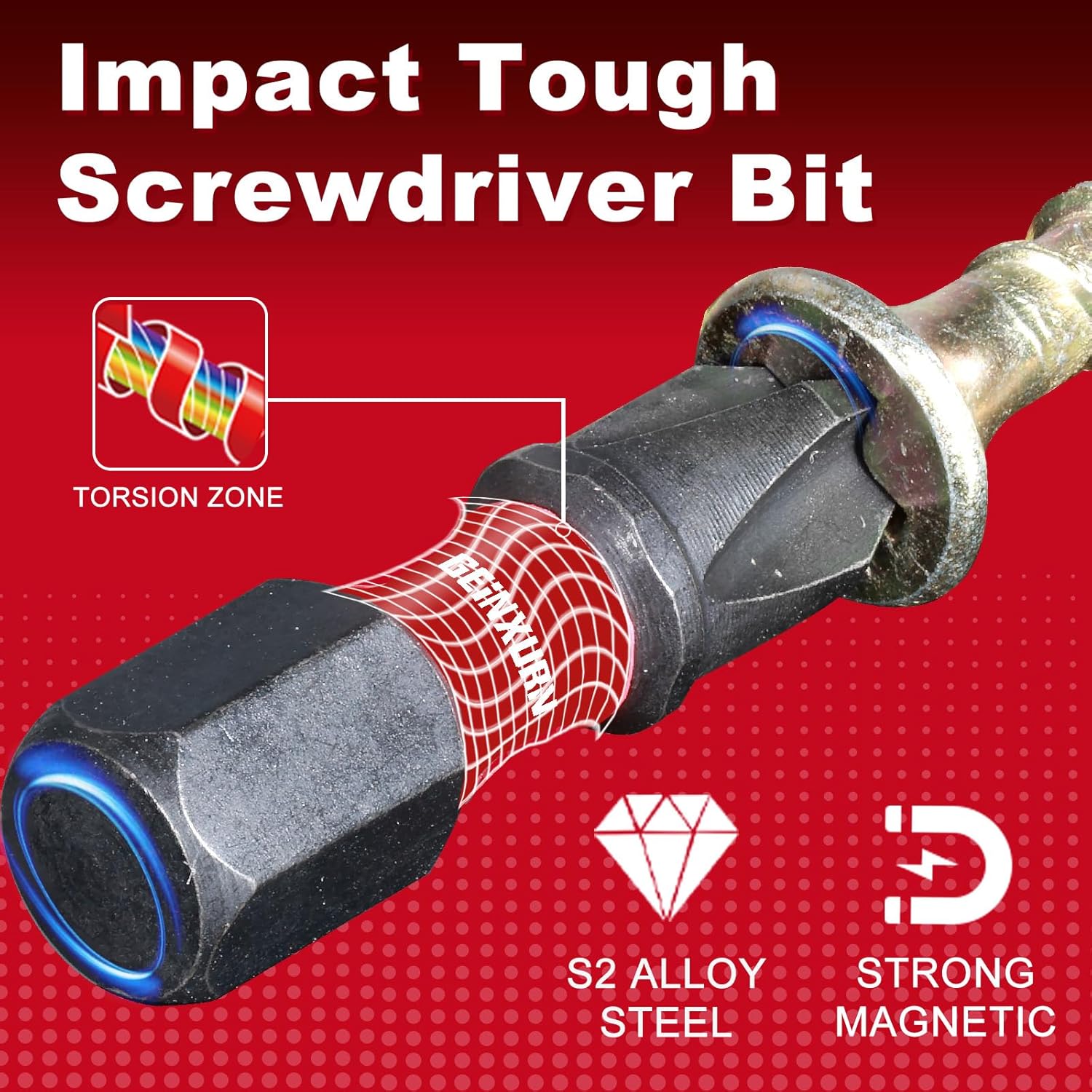 Geinxurn Impact Tough #2 Phillips 1 in. Insert Driver Bits,50Pack PH2 Screwdriver Bits Set with 1Pcs Impact Bit Holder,Bulk