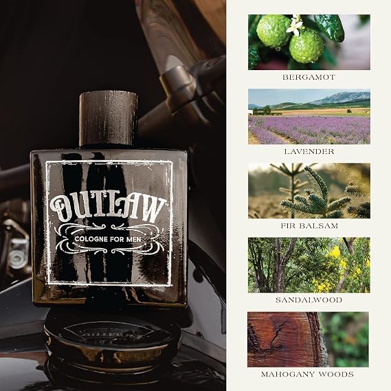 Tru Western Outlaw Mens Cologne - Refreshing Bergamot, Lavender and Fir Balsam for a Sensual Aroma - 3.4 fl oz