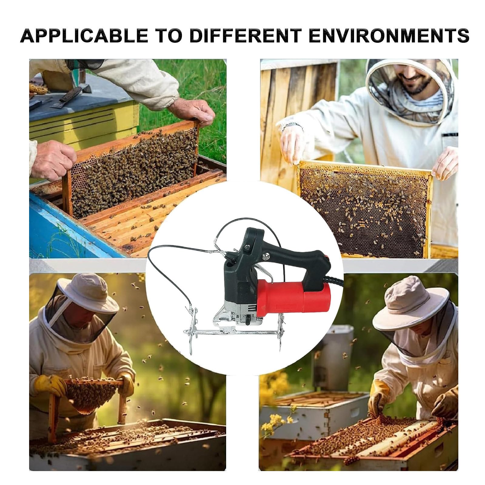 Elektrische Bienenstock-Rahmen-Schüttelmaschine mit rutschfestem Griff, effizientes Honigerntewerkzeug, einfache Bedienung und langlebiges Design für Imker