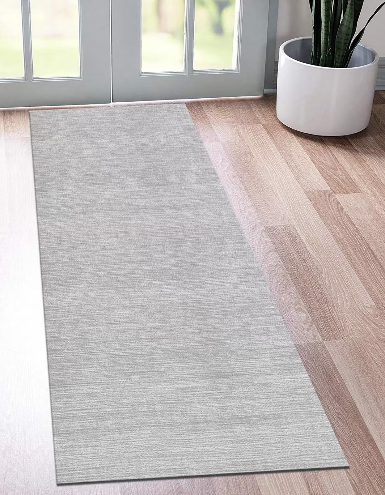 Tappeto Cucina Antiscivolo Tappeto Passatoia Grigio chiaro 3D Tappeti Runner Antimacchia Corridoio Soggiorno interne 90X140CM Poliestere Passatoia cucina Legno Durevole Tappetino zerbino Lavabile