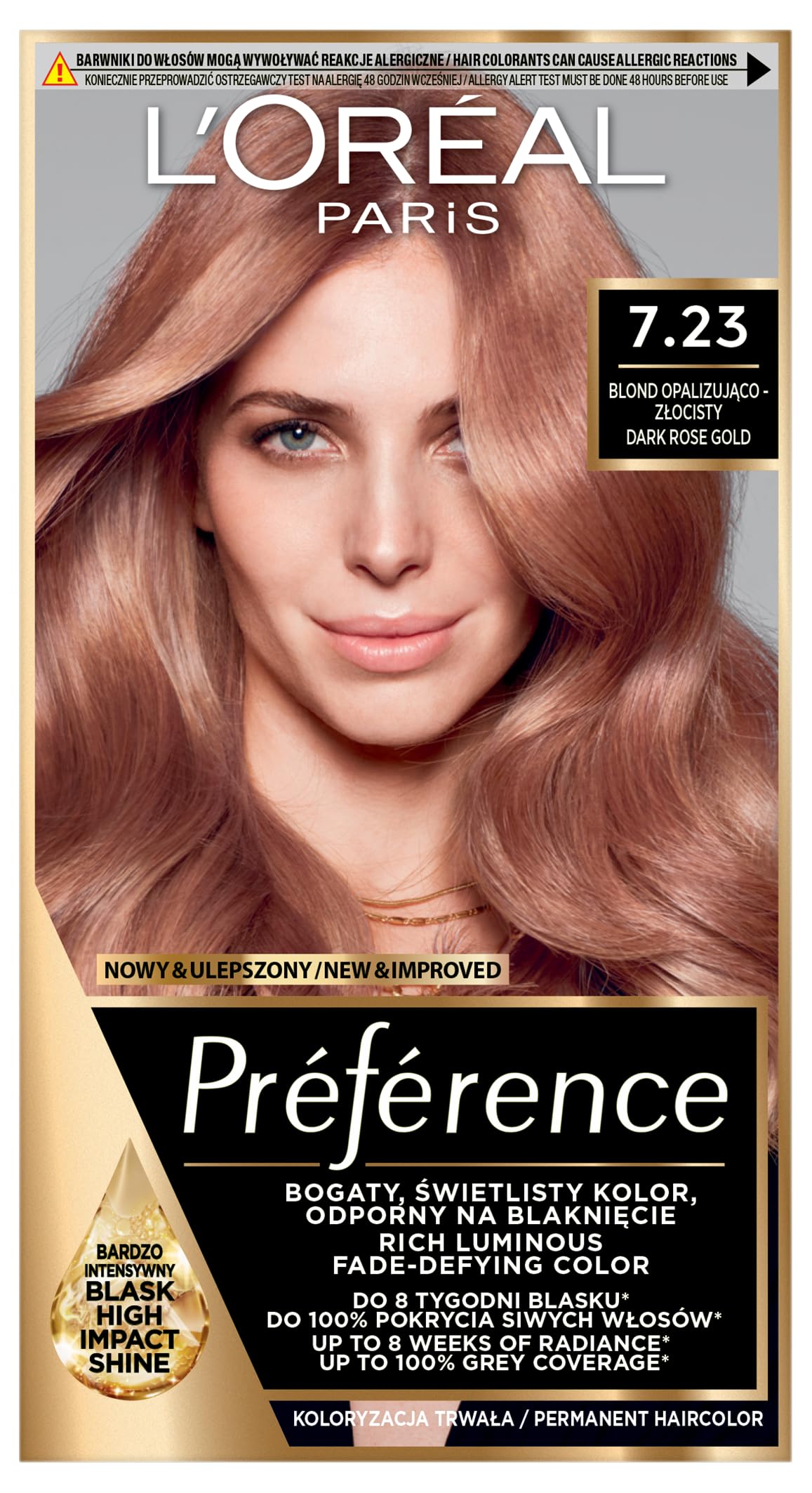 PREFERENCE FARBA DO WŁOSÓW 7.23 DARK ROSE GOLD