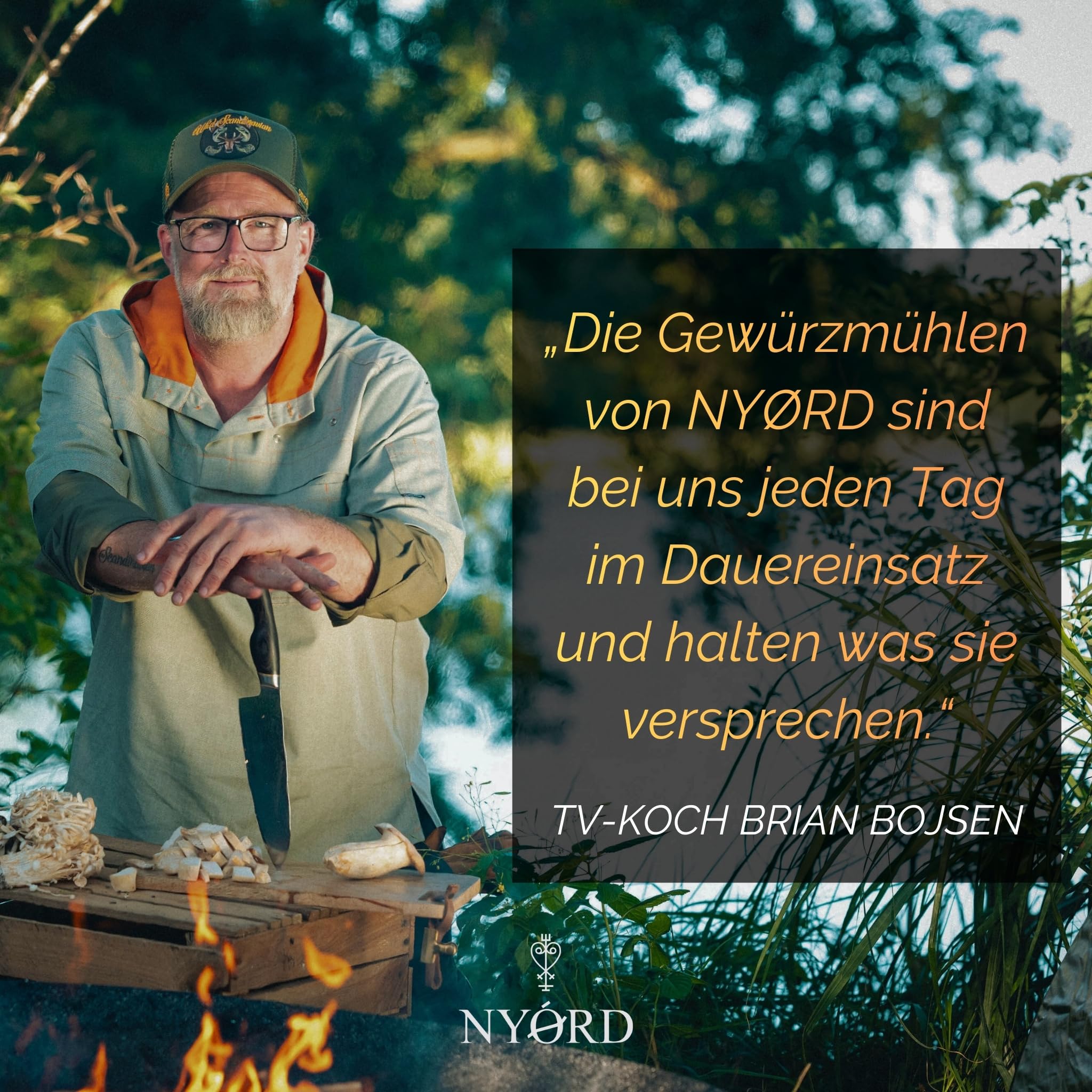 NYORD Gewürzmühle – Schwarze Salz und Pfeffermühle, Manuelle Mühle mit Edelstahl Mahlwerk, Groß mit hohem Fassungsvermögen, Stufenloses Einstellen des Mahlgrades, Holzgriff aus Birkenholz