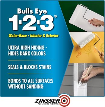 Zinsser 2001 Bulls Eye 1-2-3 All surface Primer, Gallon, White