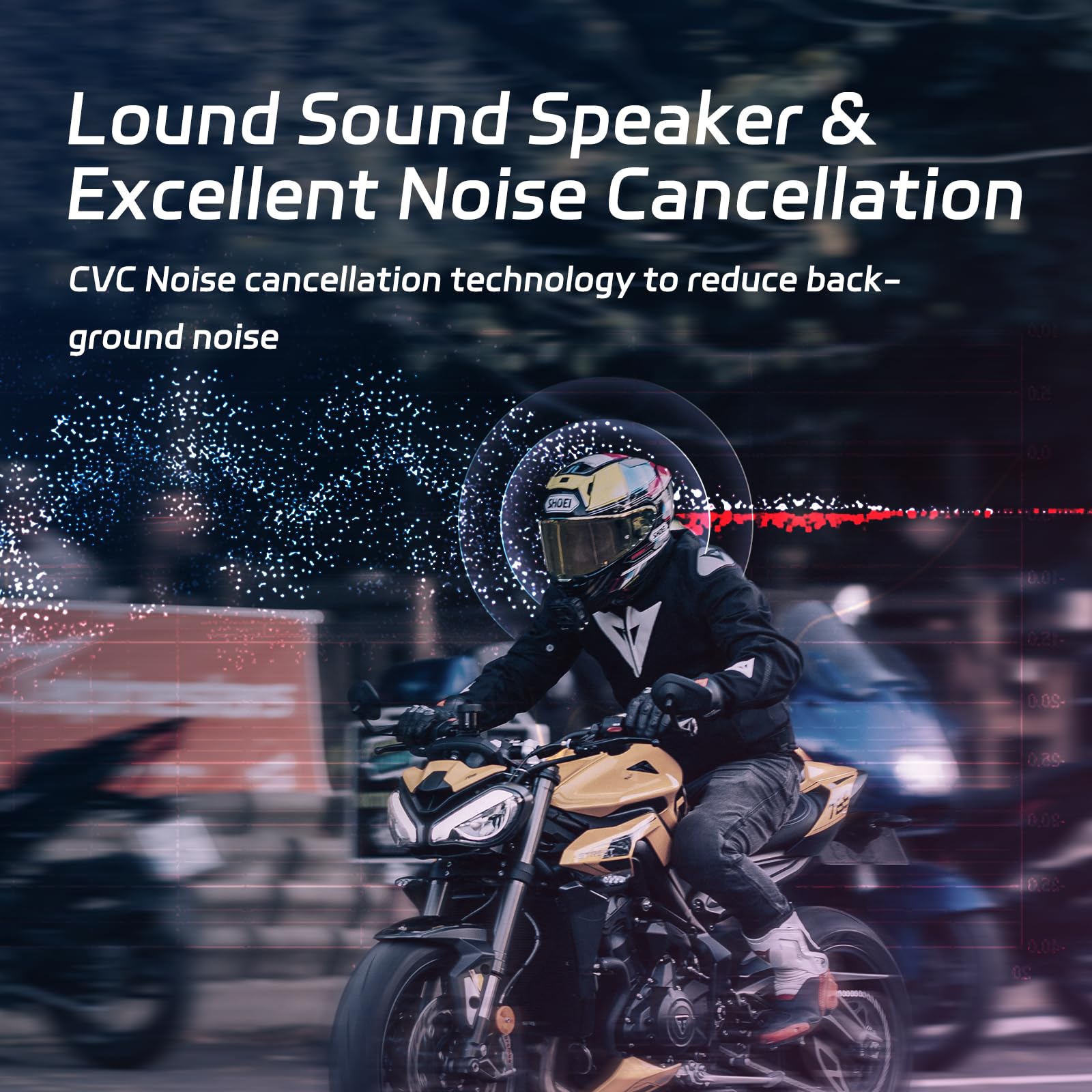 Cuffie Bluetooth per moto, con cancellazione del rumore e condivisione della musica, cuffie Bluetooth wireless ultra sottili per tutti i caschi