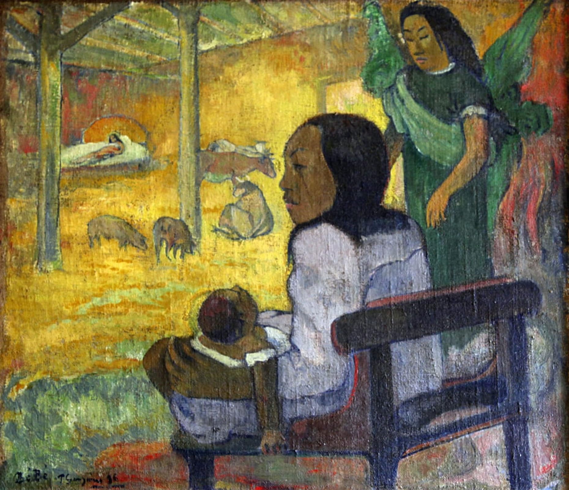 Posteriik No Frame Famous Print Pop Art Wall Art Graffiti Be Be Nativity By Paul Gauguin Art Prints For Home Decor 60X90cm