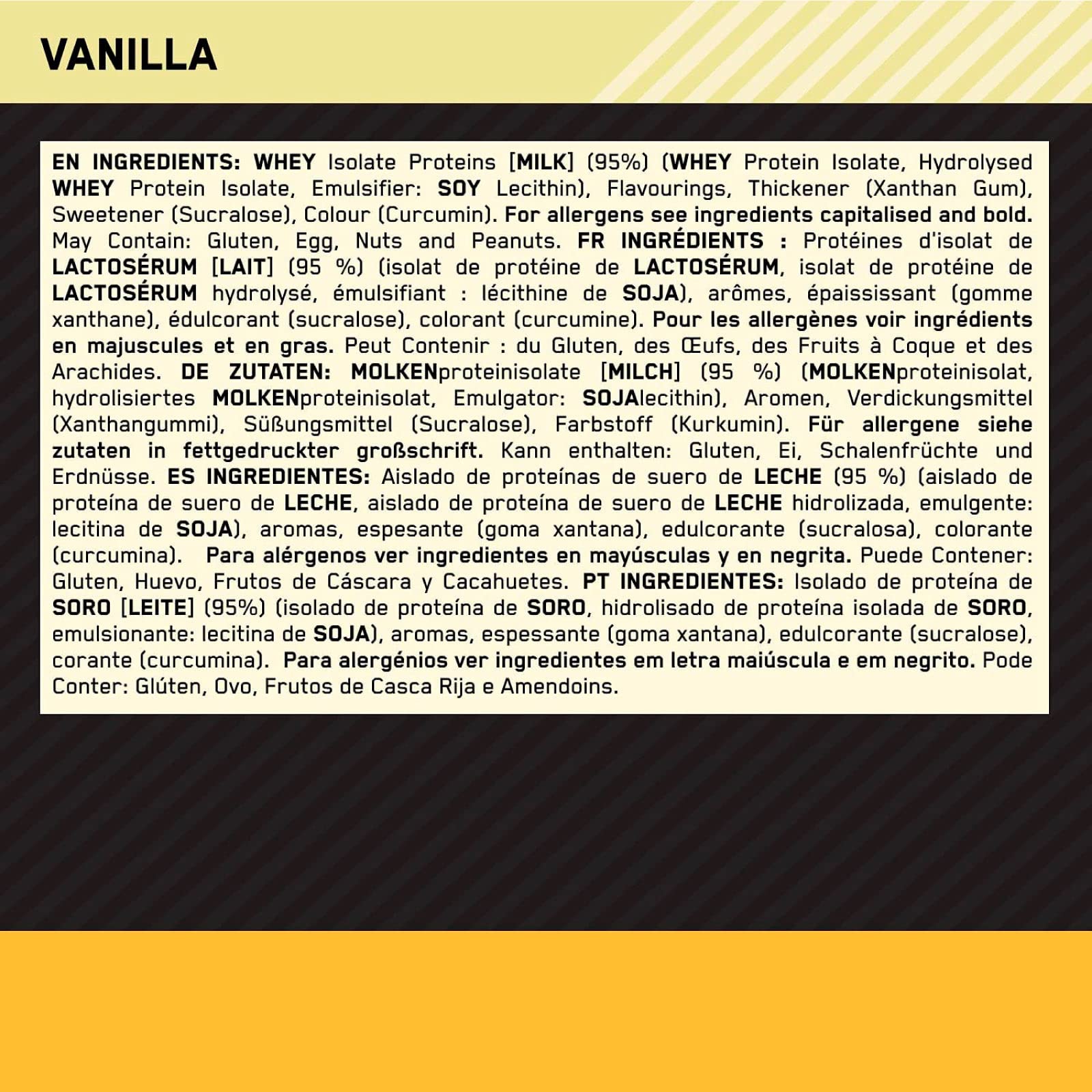 Optimum Nutrition 100% Gold Standard Isolate Proteine Whey in Polvere con BCAA Vaniglia 930g 31 Porzioni + Shaker