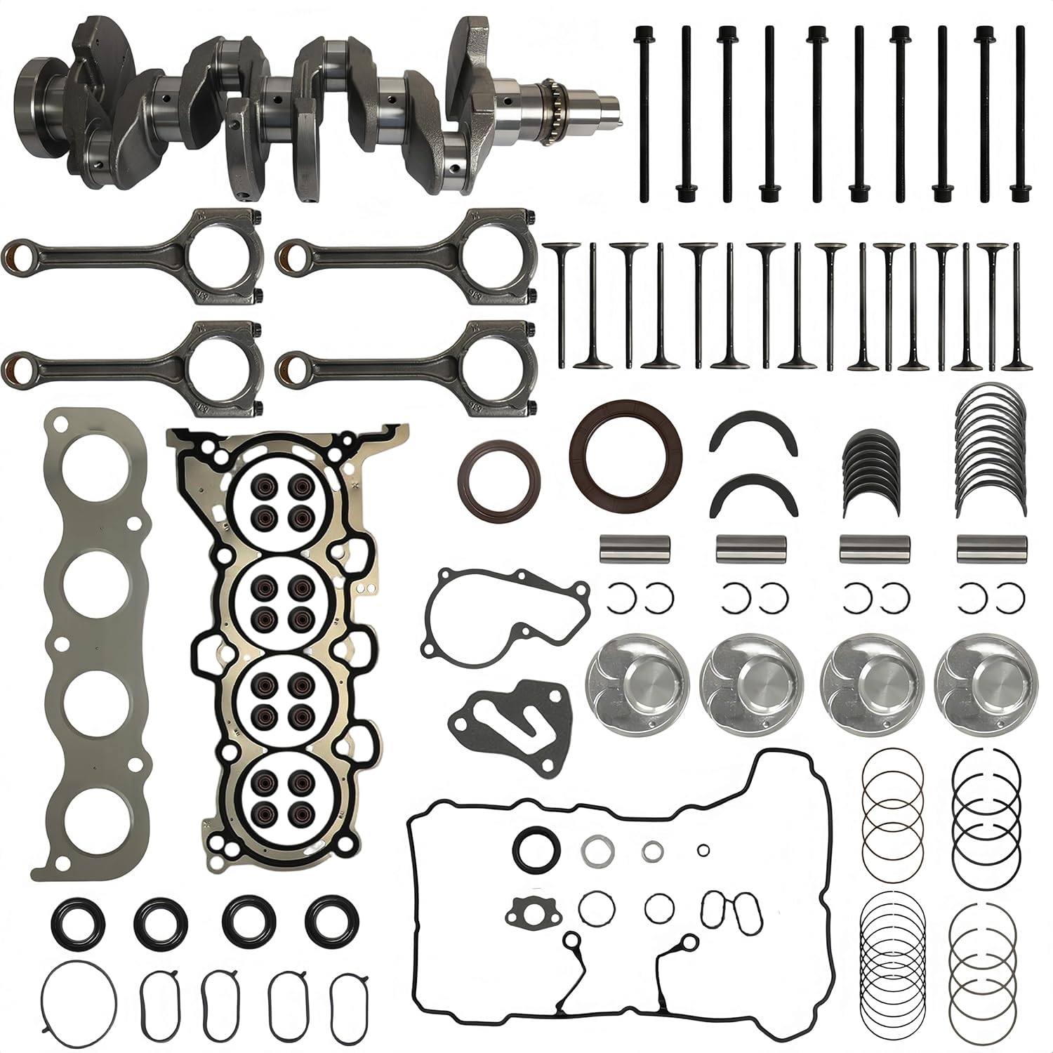 Engine Rebuild Kit Crankshaft Head Gasket Set Piston Connecting Rod Fit For Kia Sportage Forte Carens Soul Hyundai Tucson Elantra G4NC 2.0L 2012-2021 623V6-2EH00 23510-2E001