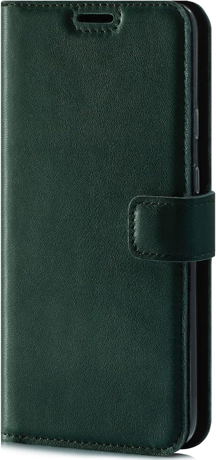 SURAZO Leather Wallet Mobile Phone Case Compatible with Apple iPhone 12, Flip & Fold Smartphone Case with Stand, RFID Blocker