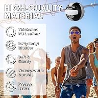 Vista 3 de Honoson Pelota de voleibol suave impermeable de tamaño 5 con bomba para niños, jóvenes y adultos, para interiores y exteriores, playa, gimnasio