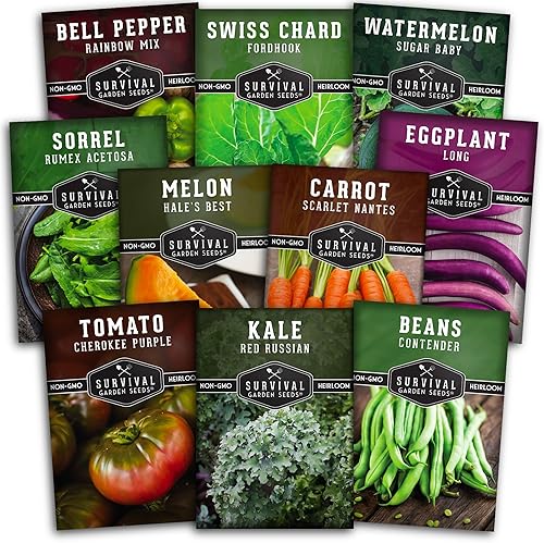 Miniatura 1 de Drought-Tolerant Vegetable Seed Collection - 10 Packets of Seeds to Grow Drought-Resistant Plants for Growing in Home Vegetable Gardens - Non-GMO