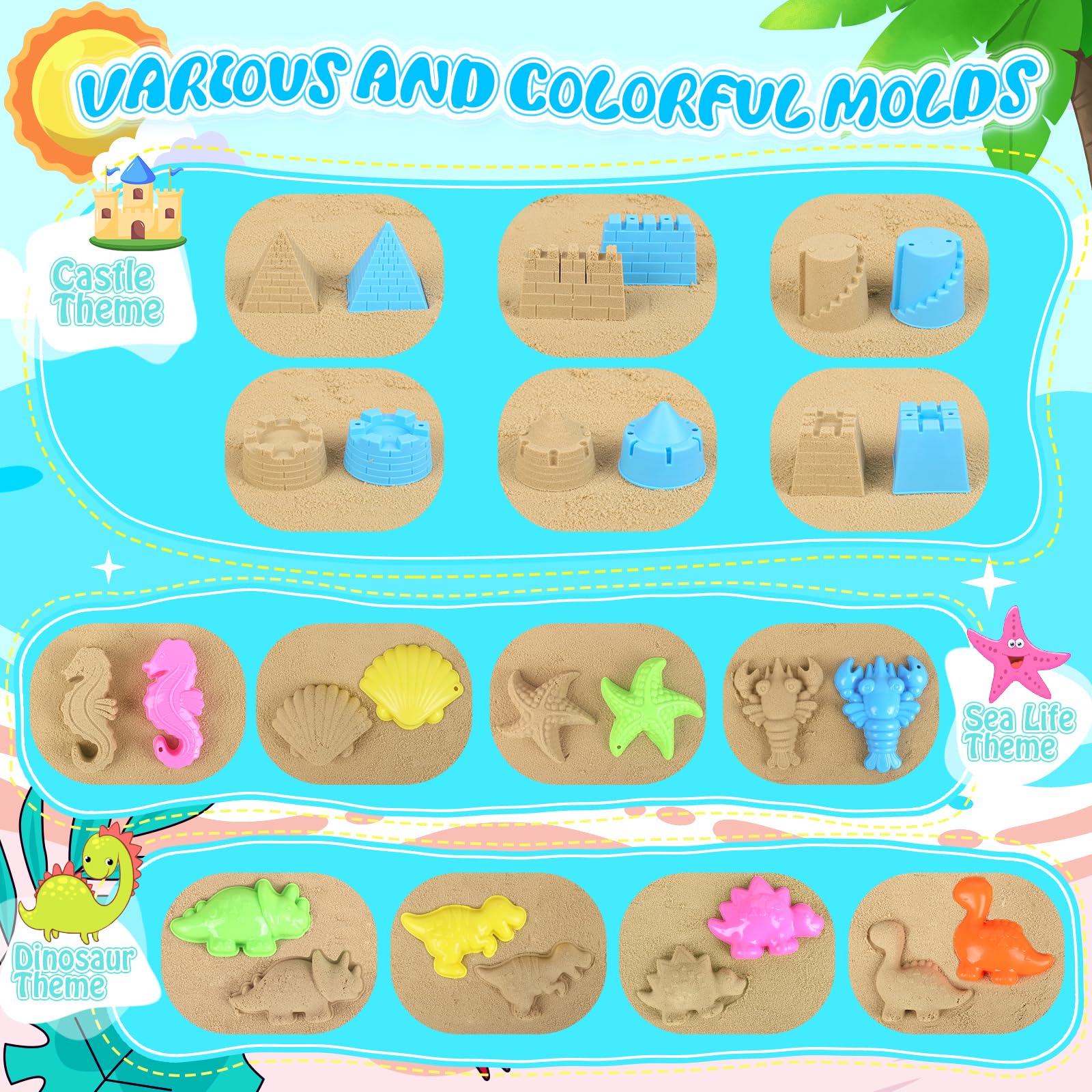 FHOZGECY Beach Toys, Sand Toys for Toddlers 3-5, Sandbox Toys with Dump Truck, Collapsible Beach Bucket, Sand Castle Building kit, Sand Molds, Shovel Set, Mesh Bag, Travel Beach Toys for Kids Ages 4-8