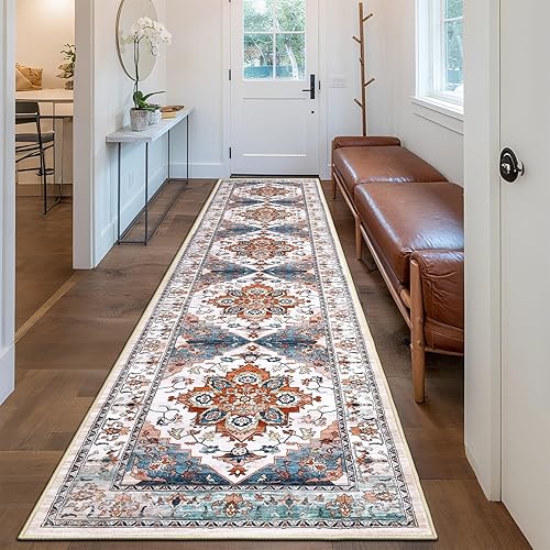 Miniatura 18 de Bsmathom Alfombra de Pasillo para Pasillos Antideslizante Lavable Boho 2x6 Alfombras de Pasillo Pelo Bajo Alfombras Vintage para Entrada, Cocina,