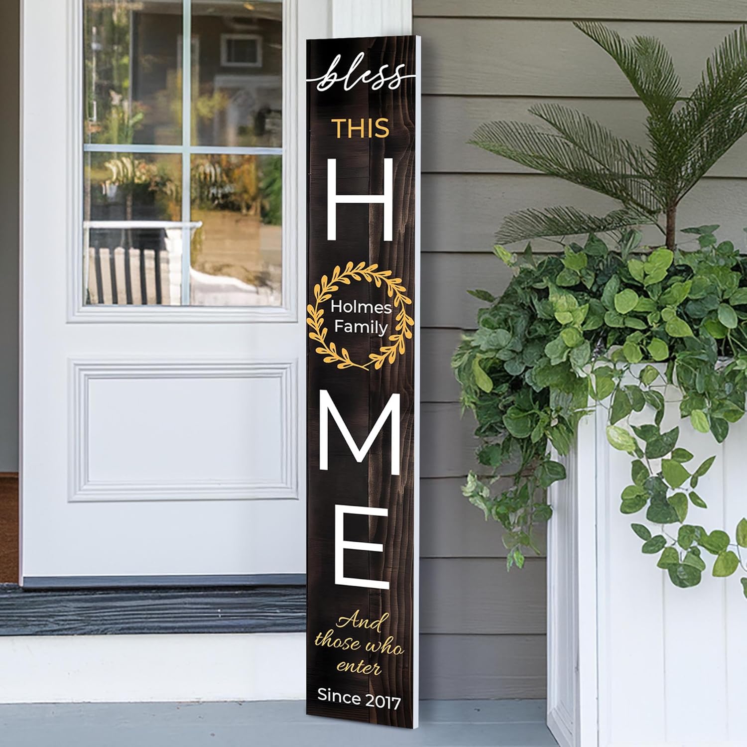4th of July Welcome Sign for Front Porch, Patriotic Welcome Home Sign, Rustic Welcome Home Decorations for Outdoors, 48x8" PVC Sign (2) (Design Y)