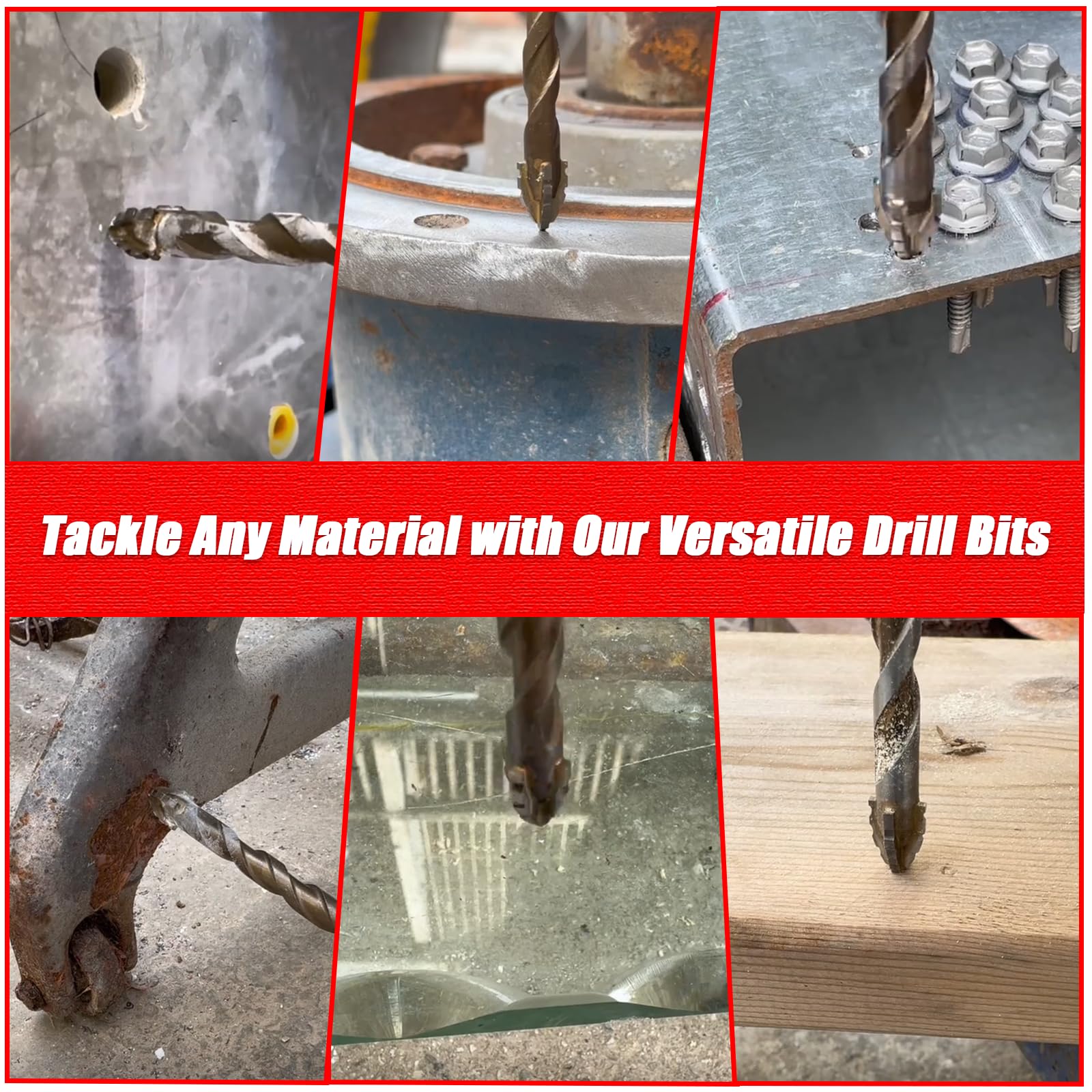 BGTEC Hardmetalen excentrische boren set 5-delig | 5-12 mm spiraalboren voor tegels, glas, steen, hout, keramiek & beton