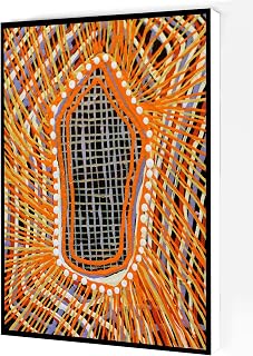 Line Canvas Wall Art,Aboriginal Poster,Colorful Line Print Modern Artwork Painting For Living Room Office Home Decoration 8''x12'' Framed
