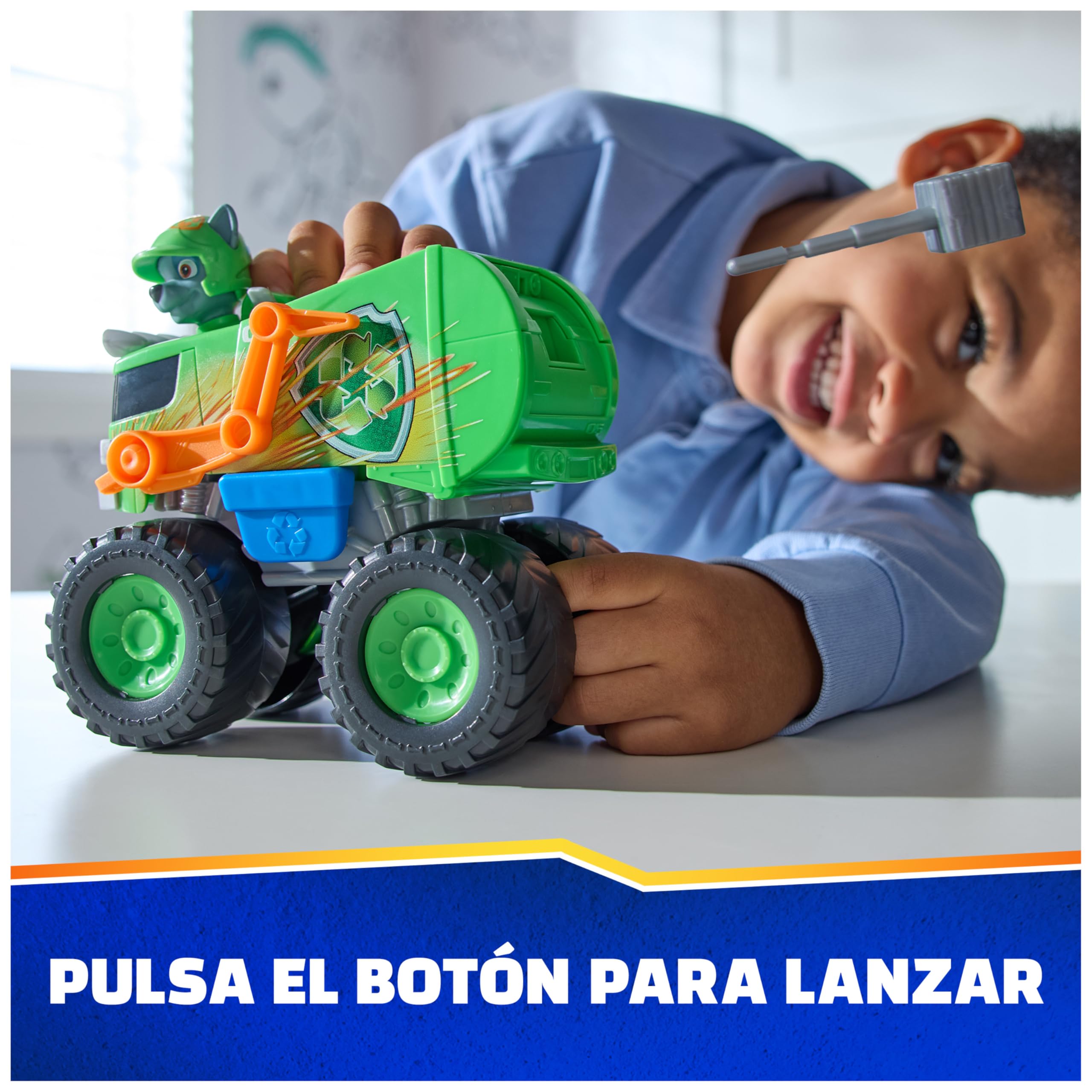 Paw Patrol Patrulla Canina - Pack Figura Rocky Rescue Wheels y Camión Reciclaje Lanza Proyectiles - Patrulla Canina Juguetes - Juguetes Niños 3 años + - Regalo Niño 3 años + — view 4