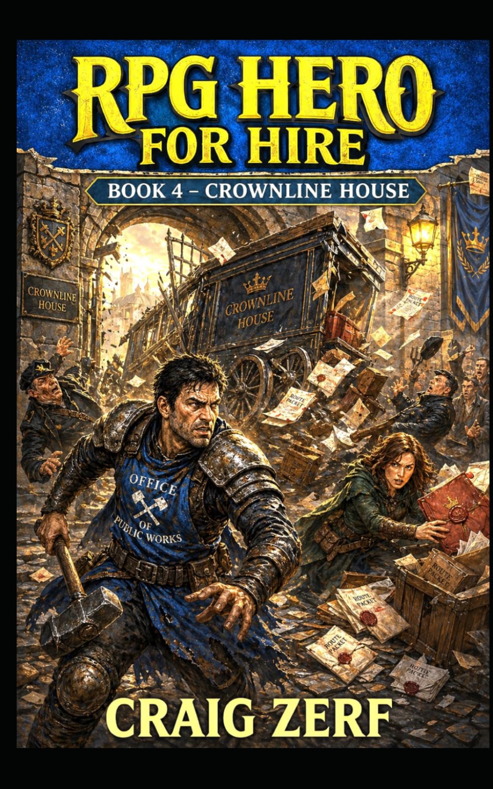 RPG Hero For Hire Book 4 - Crownline House: A Gritty, Darkly Humorous LitRPG Adventure of Road Battles, Monsters, and Corrupt Systems