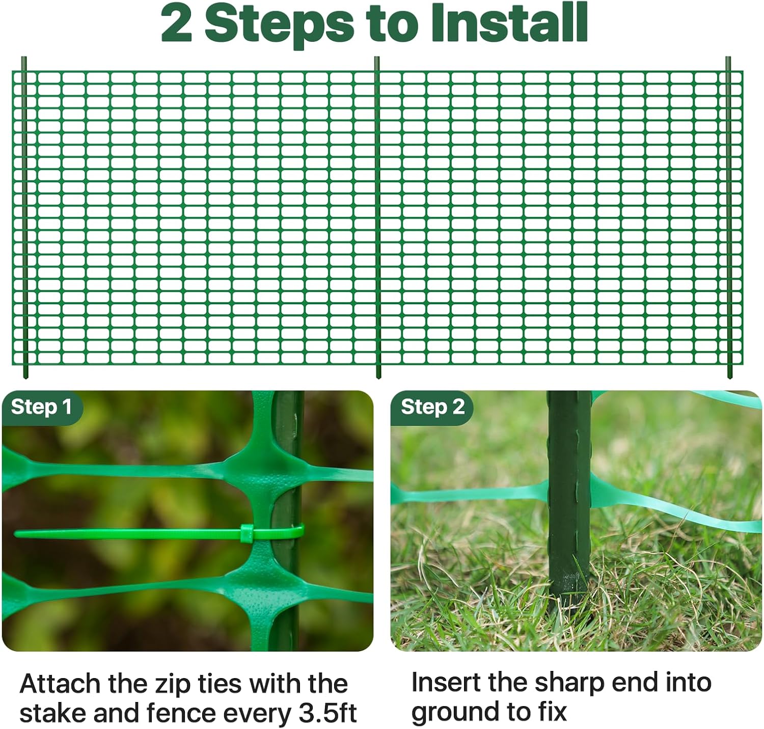 Temporary Fence Plastic Fence with Posts, Safety Barrier for Dogs Snow Mesh Fencing with Steel Stake Movable Portable Fencing Fence Roll 40In High 100Ft Long for Garden Backyard Outdoor